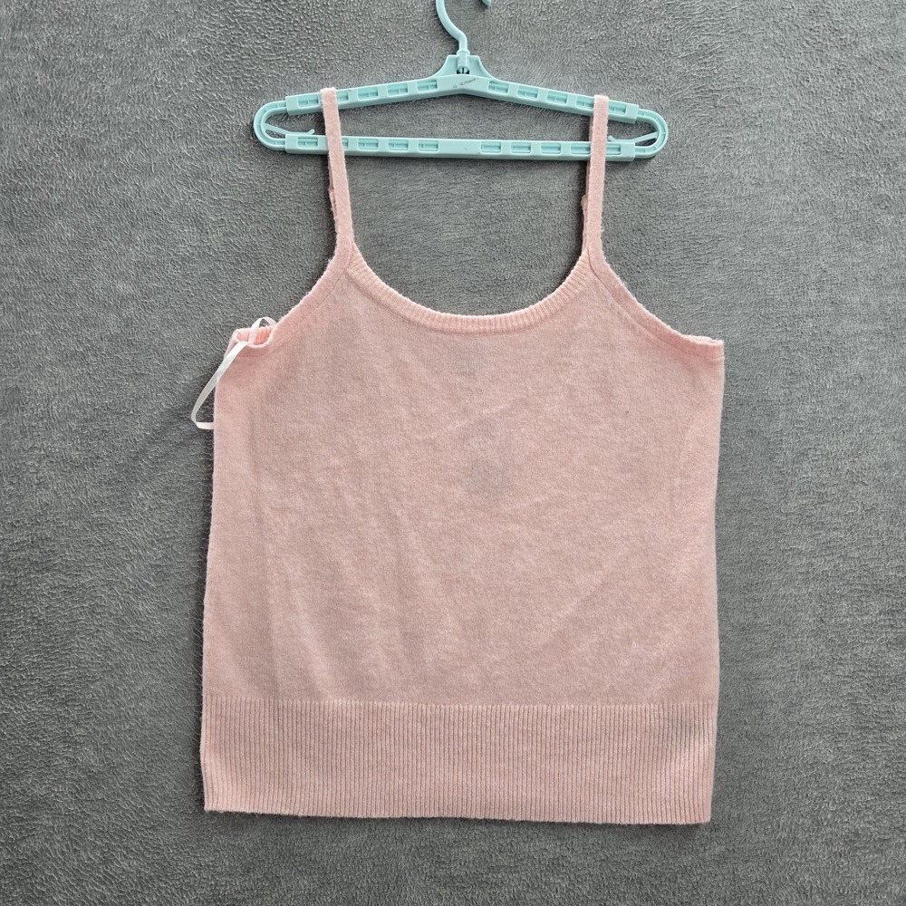 Torrid Women Tank Top 1 Pink Nylon Blend Cami Teddy Sweater Scoop Neck NWT